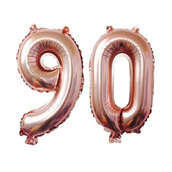 Big 40" 90 Rose Gold Foil Number Balloons Photo Shoot 90Th Birthday Float Helium