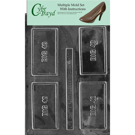 Big 40 Chocolate Candy Mold with Exclusive Cybrtrayd Copyrighted Molding Instructions, Pack of 6