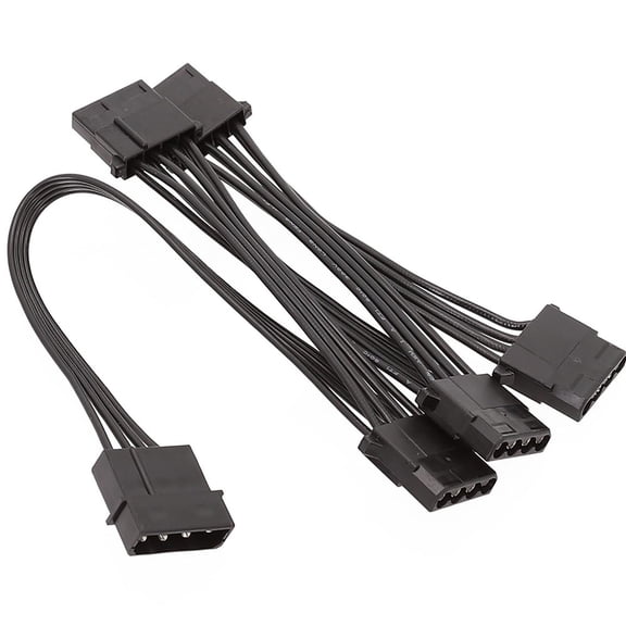 Big 4Pin IDE Power Extension Cable 1 to 5 Adapter 18AWG Power Cable Data Transfer Extension Cable for Hard Disk