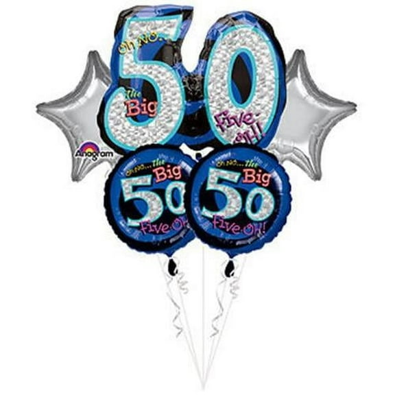 Big 50 Foil Mylar Balloon Bouquet (5ct)
