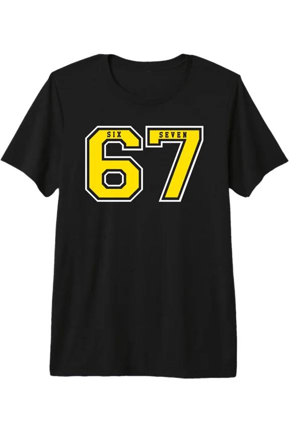 Big 6 7 Vibes - Sixty-Seven Style Gold Six Seven Gift Premium Tri-Blend T-Shirt