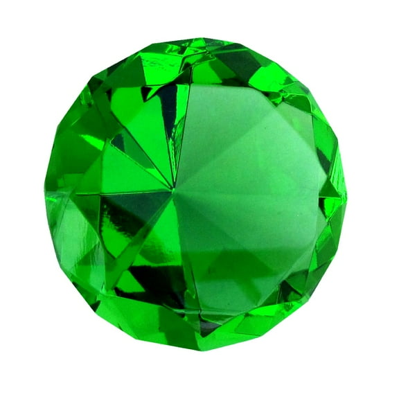 Big 60mm Emerald Green 60 mm Cut Glass Crystal Giant Diamond Jewel Paperweight