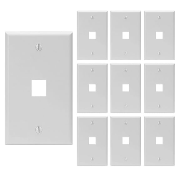 Keystone Wall Plate Jack Insert RJ45 CAT5e CAT6 White Face Plate LOT