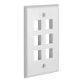 thumbnail image 2 of Keystone 4-Port Wall Face Plate - Flush Mount, White, For CAT5e / CAT6 Network Jacks 2 of 6