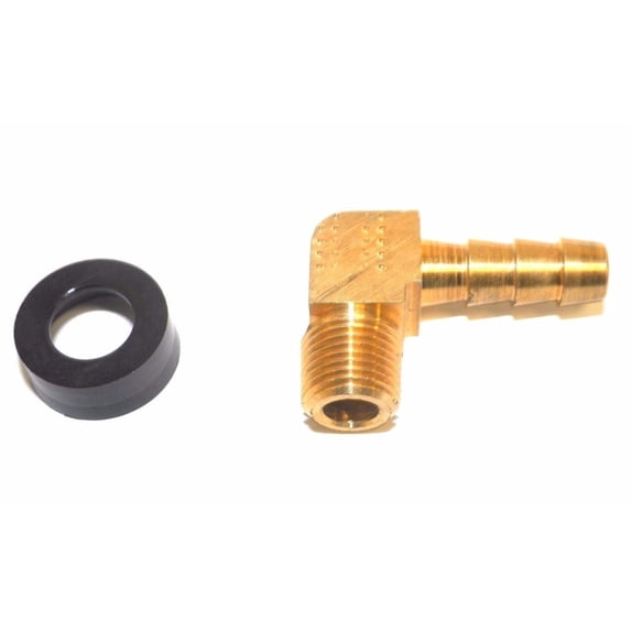Big A Service Line 3-73124 1/8 NPTF Male Thread, 1/4 Inch Hose Barb Brass Elbow