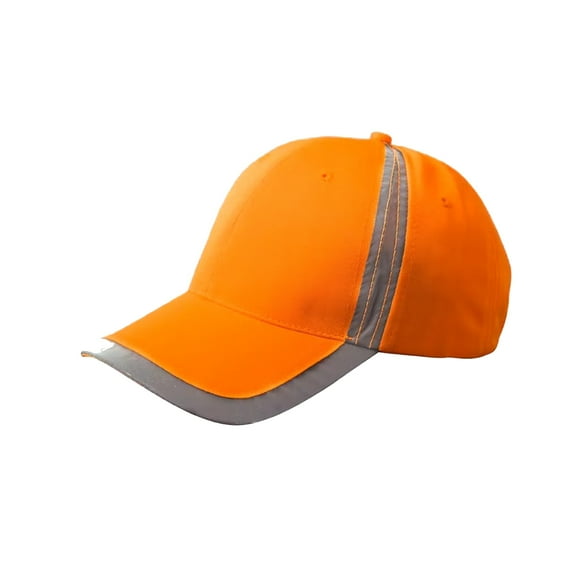 Big Accessories Accent Safety Cap, High-Vis Reflective Workwear Traffic Safety Cap, Bright Orange, Single Pack, One Size