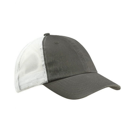 Big Accessories BA601 Washed Trucker Cap - Iron White