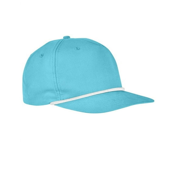 Big Accessories BA671 5-Panel Golf Cap - Turquoise White