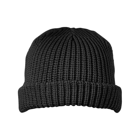 Big Accessories BA698 Dock Cuffed Beanie-Black