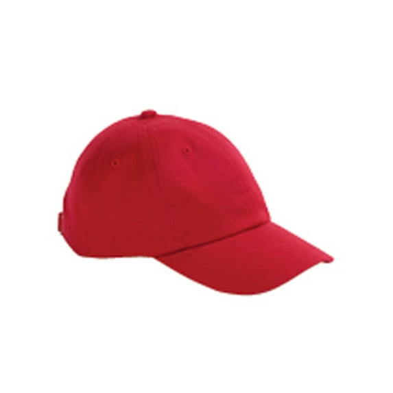 Big Accessories BX001Y Youth 6-Panel Brushed Twill Unstructured Cap - Red - One Size