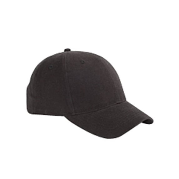 Big Accessories BX002 6-Panel Brushed Twill Structured Cap - Black