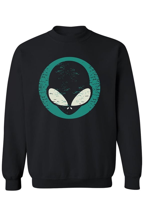 Big Alien Head Design Sweatshirt Men -Image by Shutterstock, Male Large