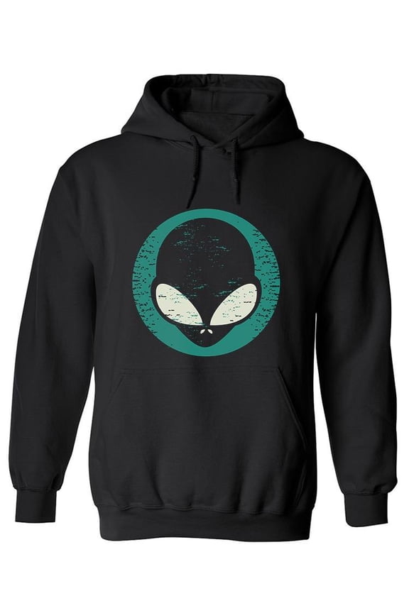 Big Alien Head Graphic Hoodie Men -Image by Shutterstock, Male Small