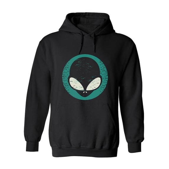 Big Alien Head Graphic Hoodie Men -Image by Shutterstock, Male x-Large