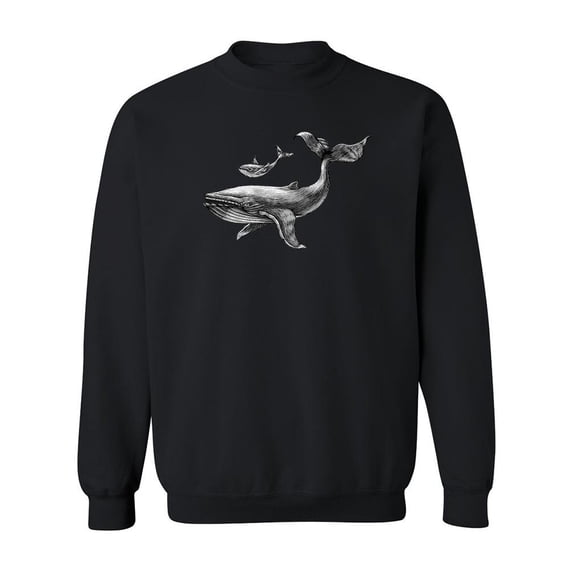 Big And Little Whale Sweatshirt Men -Image by Shutterstock, Male Small