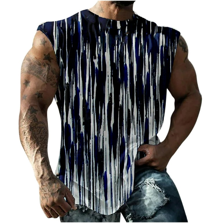 Big And Tall Graphic Tank Tops for Men Men s Tropical Print Tank Top Stylish Workout Sleeveless Tee Shirt Casual Sports Tops Summer Muscle Vest