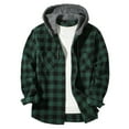 thumbnail image 1 of Big And Tall Hoodies Jackets For Men Flannel Hoodie Plaid Shirt Long Sleeve Button Down Casual Shirt Jacket Lightweight Fall Shacket, 1 of 9
