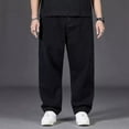 thumbnail image 1 of Big And Tall Jeans for Men Wide Leg Elastic Waist Denim Pants Plus Size Straight Fat Casual Solid Color Fall Travel Long Jeans with Pocket, 1 of 8