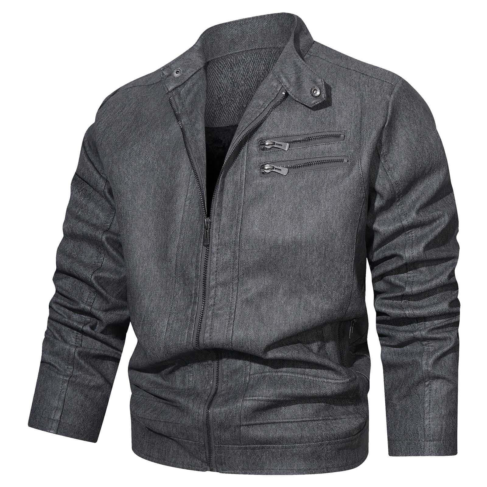 Big And Tall Leather Jackets Male Autumn And Winter Casual Solid