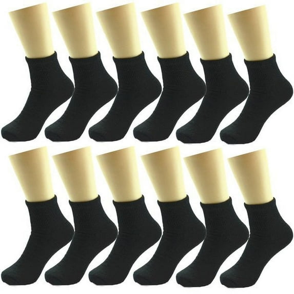 Big And Tall Men's 6-12 Pairs of Health Support Diabetic Ankle Circulatory Socks, Non-binding & Loose Fit(13-15) (Black, 6Pack)