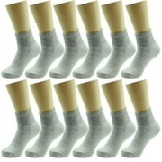 MAGG SHOP Big And Tall Men's 6-12 Pairs of Health Support Diabetic Ankle Circulatory Socks, Non-binding & Loose Fit(13-15) (Grey, 6Pack)