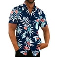 thumbnail image 1 of Big And Tall Mens Hawaiian Short Sleeve Shirts Summer Beach Holiday Vacation Tropical Tops Button Down Party Cruise Outfits Shirts, 1 of 3