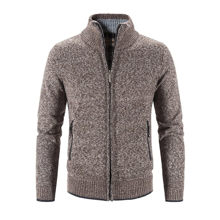Big And Tall Mens Jacket Men S Winter Sweater Jacket Long Sleeves Plus Velvet Warm High Collar Solid Color Fashion Jacket for Men Love Is Hell Jacket