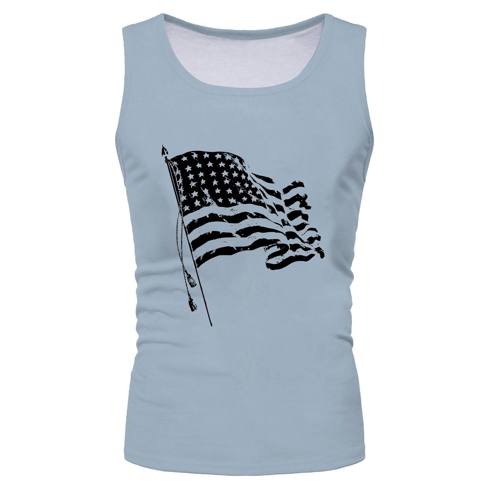 Big And Tall Shirt Independence Day Men's Vest Summer Sleeveless Top 