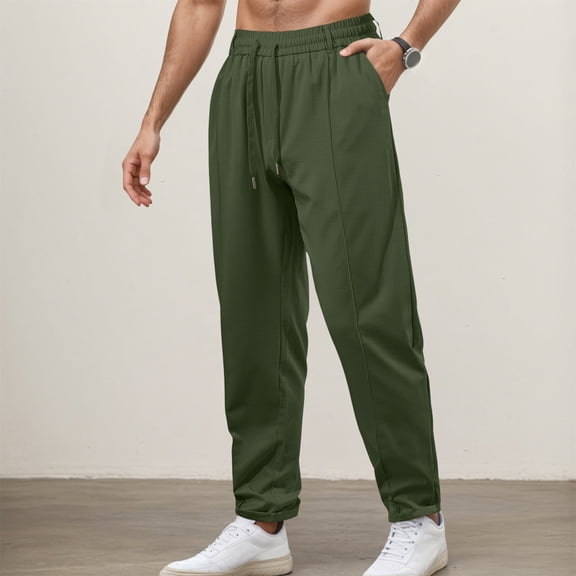 Big And Tall Sweatpants For Men Fashion Elastic Waist Athletic Pantss With Drawstring Spring Sport Pants With Pocket Green M