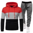 thumbnail image 1 of Big And Tall Sweatsuits For Men, Fashion Men's Tracksuits 2 Piece Casual Athletic Jogging Outfits Adult Hooded Tracksuit Sweatsuits (XXL,Red), 1 of 3