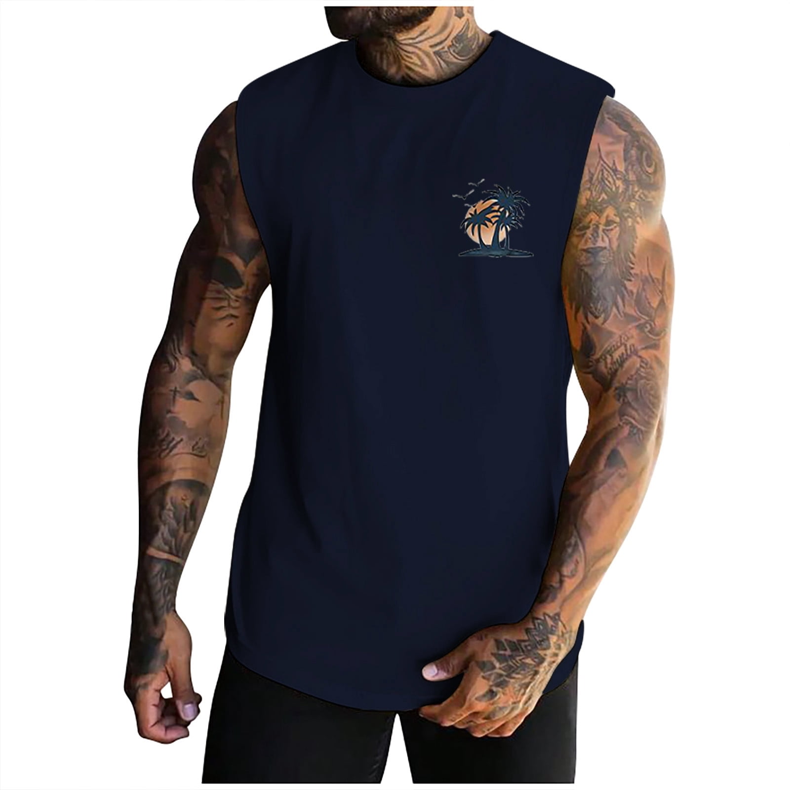 Big And Tall Tanks Sleeveless Vest Men'S Top Mens Gym Quick Dry Workout