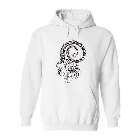 Big Antler Goat Hoodie Women -Image by Shutterstock, Female Medium