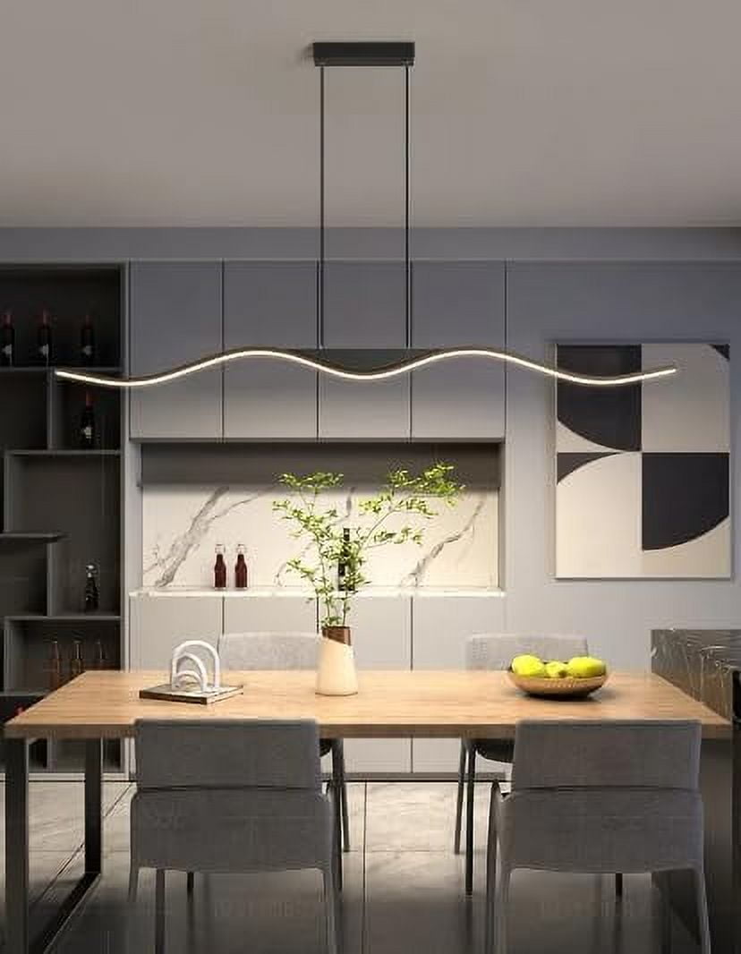 Big Art Small Modern Black Aluminum LED Scrolling Chandelier Ceiling Light Fixture Color