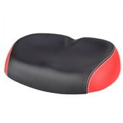 Big Ass Bike Cycling Noseless Saddle Wide Large Soft PU Pad Seat (Black & Red)
