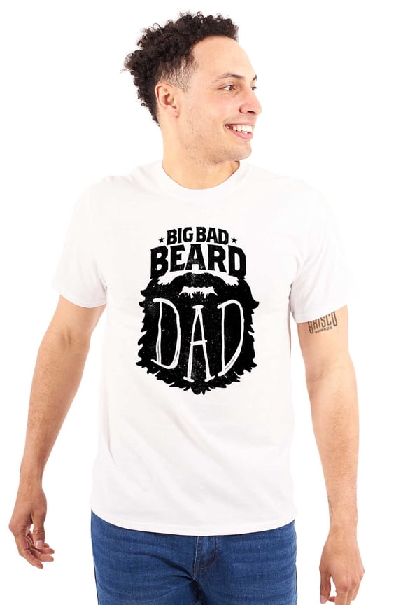 Big Bad Beard Dad Fathers Day Gift Men's Big & Tall Crewneck Graphic Tee Brisco Brands 3X