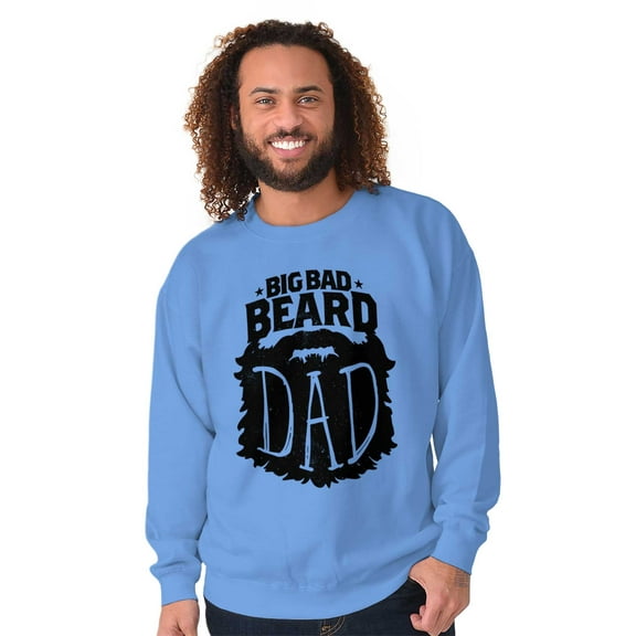 Big Bad Beard Dad Fathers Day Gift Men's Big & Tall Crewneck Sweatshirt Brisco Brands 2X