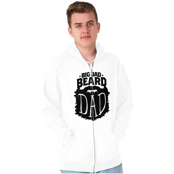 Big Bad Beard Dad Fathers Day Gift Zip Hoodie Sweatshirt Men Brisco Brands L
