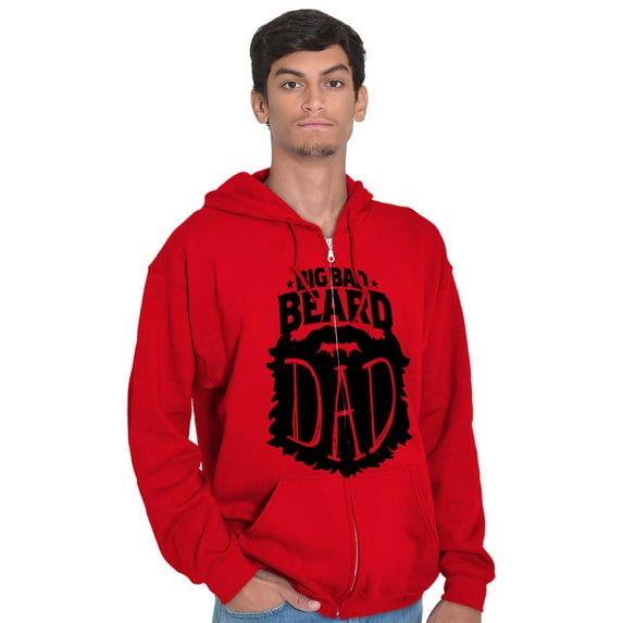 Big Bad Beard Dad Fathers Day Gift Zip Hoodie Sweatshirt Men Brisco Brands L