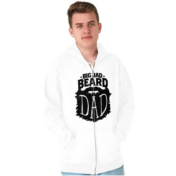 Big Bad Beard Dad Fathers Day Gift Zip Hoodie Sweatshirt Men Brisco Brands M