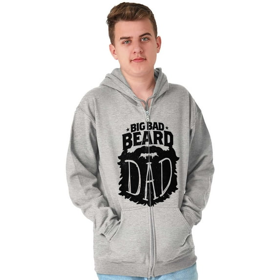 Big Bad Beard Dad Fathers Day Gift Zip Hoodie Sweatshirt Men Brisco Brands S