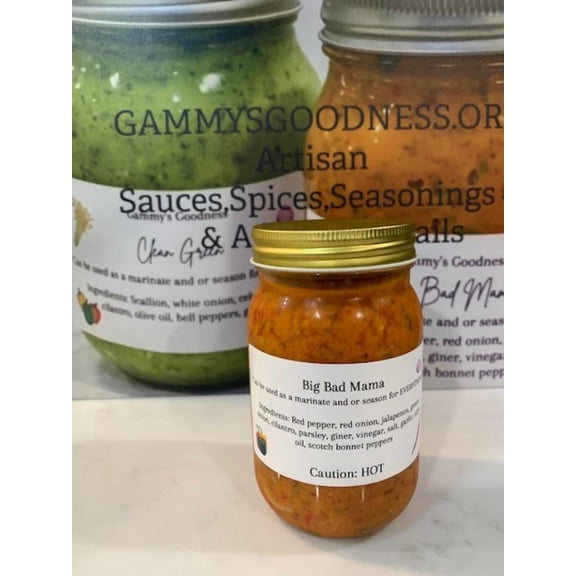 Gammys Goodness Big Bad MaMa Hot & Spicy Mixed Spices & Seasonings 16 oz