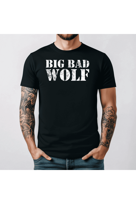 Big Bad and Wolf Funny Wolves Werewolf Cool Dog Graphic T-shirt V17895,for unisex up to 3XL