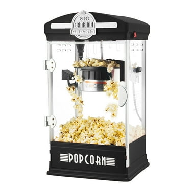 Big Bambino Retro 4oz Tabletop Popcorn Popper with Measuring Cups, Bags, and Removable Tray by Great Northern Popcorn (Black)