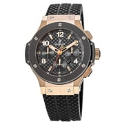 Big Bang 44mm Chronograph Black Dial 18k Rose Gold Rubber Strap Mens Watch 301.PB.131.RX