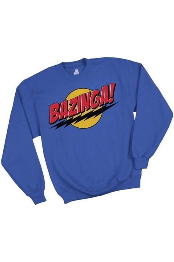 Big Bang Theory Bazinga Blue Crew Sweatshirt, Small
