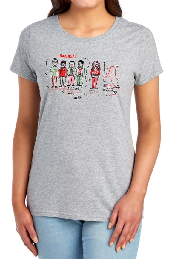 Big Bang Theory Bazinga Equation Women's T Shirt, Athletic Heather, Small