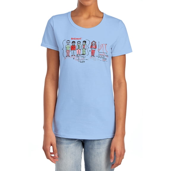 Big Bang Theory Bazinga Equation Women's T Shirt, Light Blue, Small