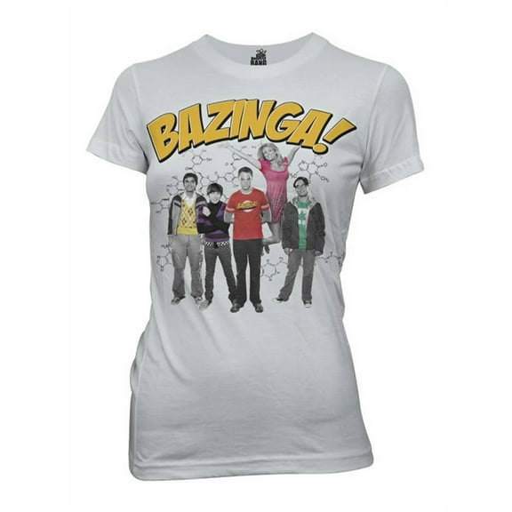 Big Bang Theory Bazinga Group Juniors Girly T-Shirt, Small