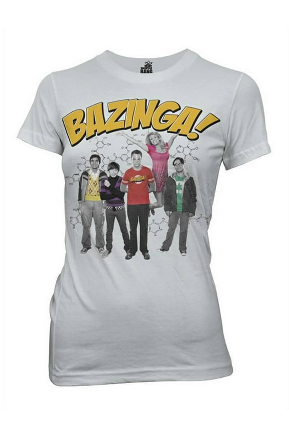 Big Bang Theory Bazinga Group Juniors Girly T-Shirt, Small