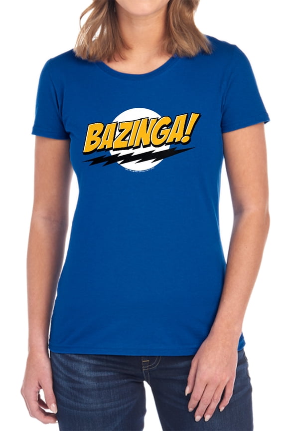 Big Bang Theory Bazinga Women's T Shirt, Royal, Medium